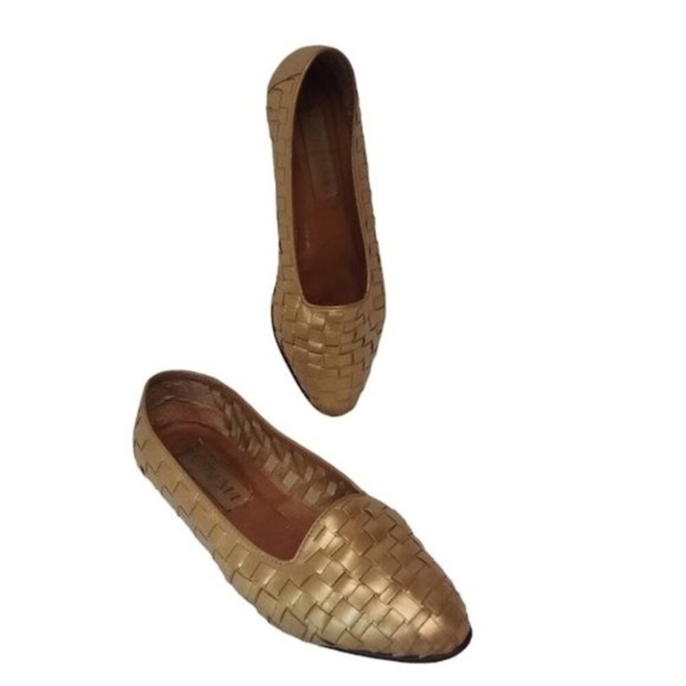 Ipanema Braided Woven Leather Loafer Gold